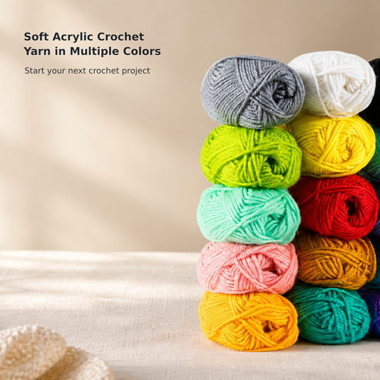 Multicolor Acrylic Yarn Set for Knitting & Crochet